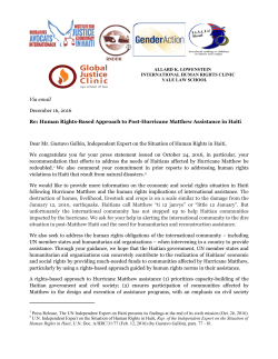 Letter to Gallon-Hurricane Matthew