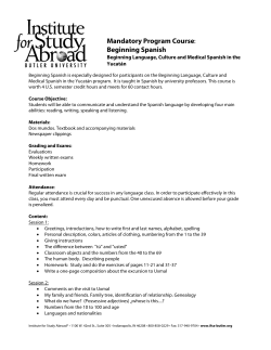 Mandatory Program Course: Beginning Spanish - IFSA