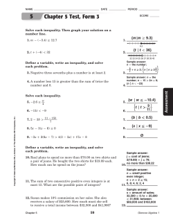 Chapter 5 Test, Form 3 (continued)