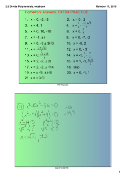 2.5 Divide Polynomials.notebook
