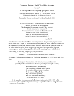 Pythagoras - Boethius - Euclid, Three Pillars of Ancient Masonry