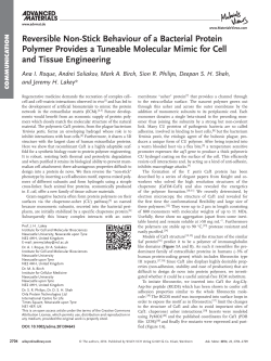 Reversible Non‐Stick Behaviour of a Bacterial Protein Polymer