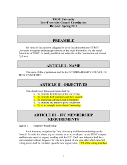 IFC Bylaws  - Troy University