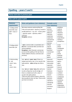 Spelling years 5 and 6 - chesterbluecoatce.cheshire.sch.uk
