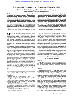 Orientation of Erythrocytes in a Strong Static Magnetic Field