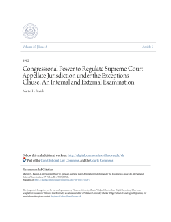 Congressional Power to Regulate Supreme