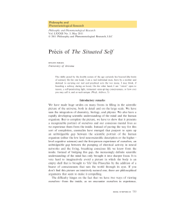 Pre´cis of The Situated Self