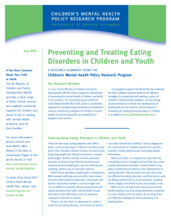 Preventing and Treating Eating Disorders in Children and Youth