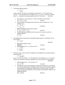 MATH 151.003 Exam #1 (answers) 02/09/2006 S K &ne; &minus; K V V V &minus; S