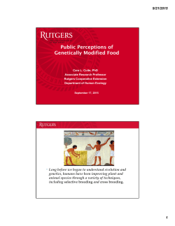 Public Perceptions of Genetically Modified Food