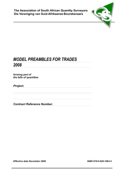 Model Preambles for Trades 2008 Final Edition