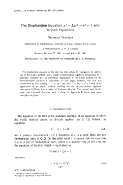 The diophantine equation x 3 - 3xy 2
