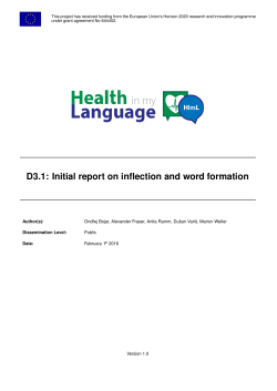 D3.1: Initial report on inflection and word formation