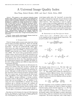 A Universal Image Quality Index