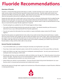 Fluoride Recommendations