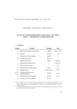 EUTECTIC TRANSFORMATION IN DUCTILE CAST IRON. PART I