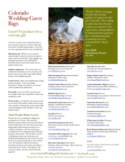 Colorado Wedding Guest Bags - Custom Weddings of Colorado