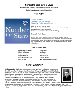 THE PLAY THE PLAYWRIGHT - Richmond Civic Theatre