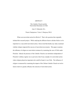 ABSTRACT The Catholic Church and the Nonviolent Resistance in