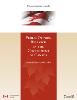 Public Opinion Research in the Government of Canada