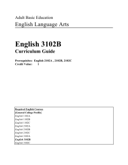 English 3102B Curriculum Guide