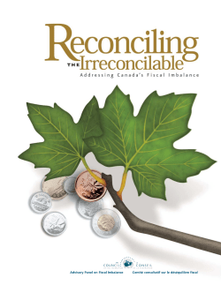 Reconciling the Irreconcilable: Addressing Canada`s Fiscal Imbalance