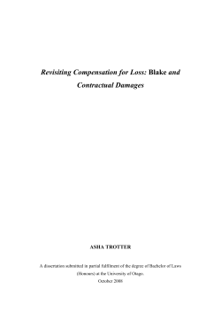Revisiting Compensation for Loss: Blake and Contractual Damages