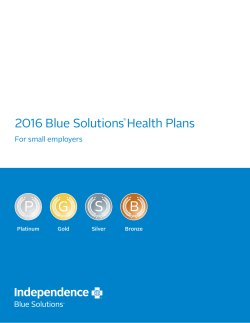2016 Blue Solutions&reg; Health Plans