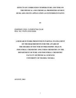 EFFECTS OF COMBUSTION TEMPERATURE AND TIME ON THE