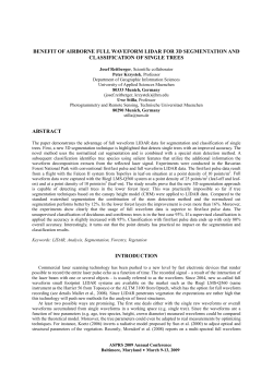BENEFIT OF AIRBORNE FULL WAVEFORM LIDAR FOR 3D