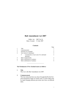 Bail Amendment Act 2007 - New Zealand Legislation