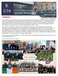 Newsletter Spring 2016 - Mount Anville Secondary School