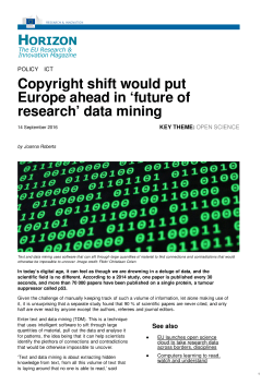Copyright shift would put Europe ahead in `future of research` data