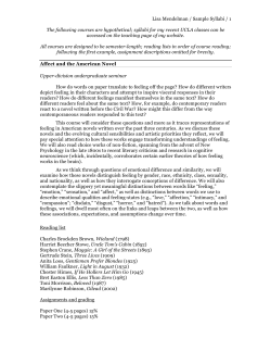 Lisa Mendelman / Sample Syllabi / 1 The following courses are