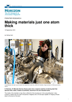 Making materials just one atom thick - Horizon Magazine