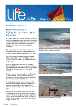 Rip current dangers highlighted by drop of dye in the ocean