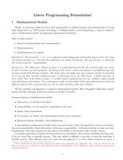Linear Programming Formulation1