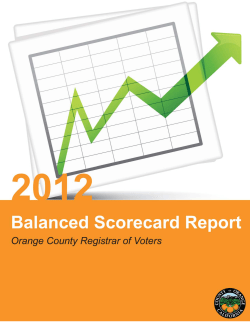 Balanced Scorecard Report - Orange County Registrar of Voters