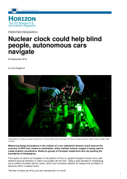 Nuclear clock could help blind people, autonomous cars navigate