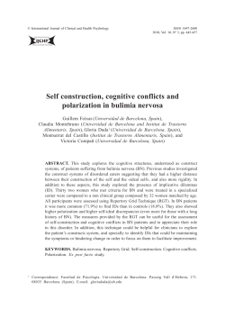 Self construction, cognitive conflicts and polarization in bulimia