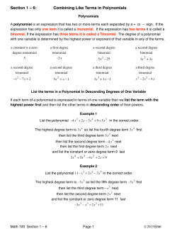 Section 1-6 Like Terms Lecture