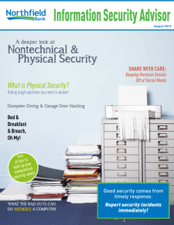 Security Advisor - August 2015 Issue