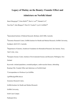 Legacy of Mutiny on the Bounty: Founder Effect