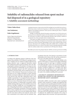 Solubility of radionuclides released from spent nuclear fuel disposed