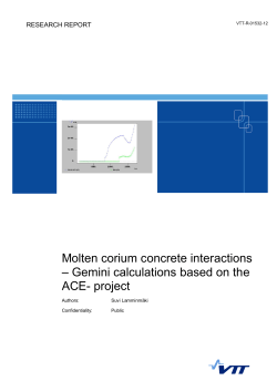 Molten corium concrete interactions &ndash; Gemini calculations based on