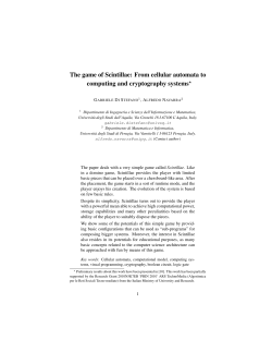 The game of Scintillae: From cellular automata to