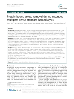 Protein-bound solute removal during extended multipass versus