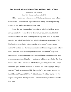 How Sewage is Affecting Drinking Water and Other Bodies of Water