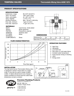 tempera valves Thermostatic Mixing Valve ASSE 1070