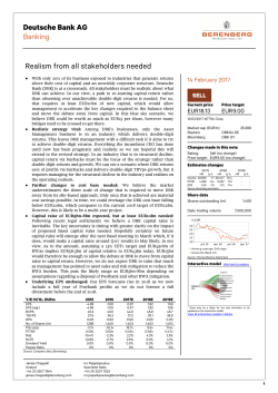 Deutsche Bank AG Banking Realism from all stakeholders needed